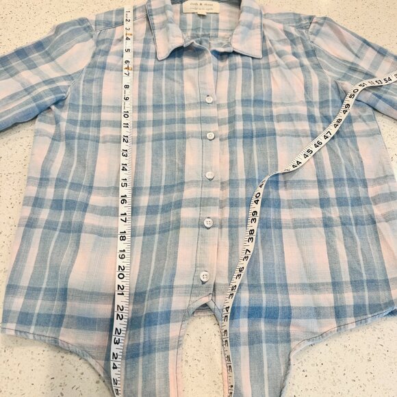 Cloth & Stone by Anthropologie Plate button Down Shirt tie front, size M - Picture 4 of 6